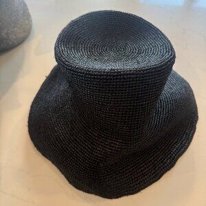 Jenni Kayne Crochet Raffia Sun Hat - Black - M/L